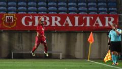 Gibraltar fans put up a banner